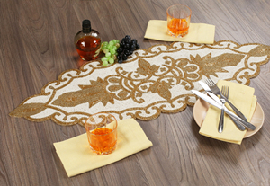 Needlework Embroidery Beaded <b>Table</b> <b>Runner</b> for Tabletop and Kitchen Home Decor Mat Top Quality Product at Very Low Price - Product Image 3