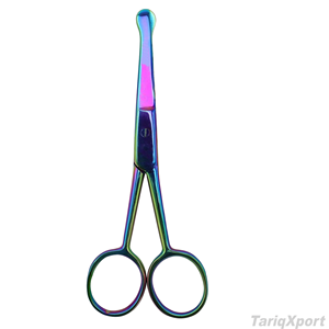 Ciseaux à sourcils professionnels en acier inoxydable, droits et tranchants, avec poignée confortable, logo personnalisé, pour salon de beauté, mini ciseaux de sécurité pour femmes - Product Image 2