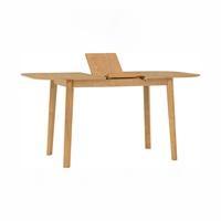 Table à manger extensible polyvalente de 4 à 6 places pour petits espaces, finition grain de bois naturel, conception en kit pour les détaillants