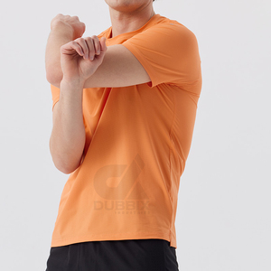 Camiseta de Manga Corta para Hombre, Color Naranja, Cuello Redondo, Corte Regular, Secado Rápido, Tejido de Punto, Color Sólido, Estilo Casual 2026 - Product Image 2