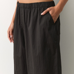 Pantalones Anchos de Cintura Alta para Mujer, 100% Algodón, Elásticos, de Color Sólido, Largos, Casuales, para Otoño, de Alta Calidad, Teñidos Digitalmente - Product Image 4