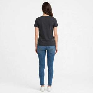 Camiseta de Cuello Redondo para Mujer, 100% Algodón, Color Sólido, Corte Regular, Manga Corta, Informal, de BD - Product Image 6