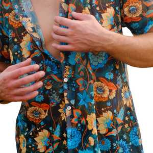 เสื้อเชิ้ตแขนสั้นลายดอกไม้ฮาวายสำหรับผู้ชายทรงปกติผ้าฝ้ายน้ำหนักเบาสำหรับใส่ไปเที่ยวชายหาดช่วงฤดูร้อน - Product Image 5