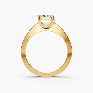 Anillo de Compromiso con Diamante Cultivado en Laboratorio con Corte Esmeralda, Certificado por IGI, en Oro de 10K, 14K, 18K, Plata 925, 935, Joyería Fina - Product Image 4