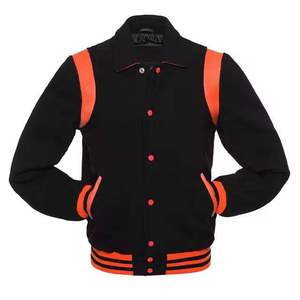 Chaquetas de Béisbol Personalizadas, Chaqueta de Invierno con Cuerpo de Lana y Mangas de Cuero, Chaqueta Bomber Varsity para Hombre - Product Image 1