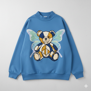 Pull en maille texturé imprimé doublé surdimensionné pour femme, chaud et décontracté, style streetwear automne - Product Image 1