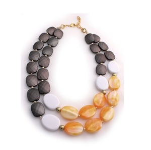 Collar de Cuentas de Resina Multicapa para Mujer, Diseño Geométrico, Cadena, Joyería para Fiesta, Regalo, Estilo Lindo, Certificado por Terceros - Product Image 1