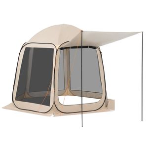 Tenda Schermo Pop-Up Portatile 10 x 9,2 piedi, Capacità 4-8 Persone, Materiale Oxford, Strato Singolo con Tettoia Estesa e Borsa per il Trasporto - Product Image 6
