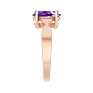 Anillo de amatista 14K 18K oro IGI certificado precio barato a granel comprar al por mayor personalizado OEM ODM clásico boda fiesta joyería fina - Product Image 2