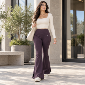Pantalones de Ocio Acampanados y de Corte Bootcut para Mujer |   Negro, Morado, Azul, Verde, Marrón |   Fabricante de Ropa Deportiva |   OEM ODM |   Logotipo Personalizado | - Product Image 6