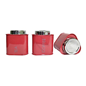Storage <b>Canister</b> Set Kitchen <b>Canister</b> Set <b>Tea</b> Coffee Sugar Stainless Steel Triangle <b>Canister</b> Set of 3 Pcs With Color - Product Image 1