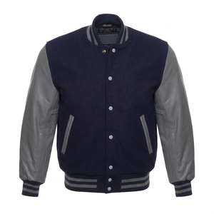 Nueva Chaqueta de Béisbol de Lana y Cuero Personalizada para Hombre al por Mayor, Estilo Universitario con Cuello Alto, Estilo Profesional de Invierno con Logotipo Frontal - Product Image 1