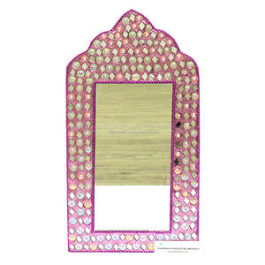 Miroir mural décoratif de luxe à cadre noir avec perles, miroir de maquillage brillant pour la vanité, la chambre à coucher, la salle de bain - Product Image 2