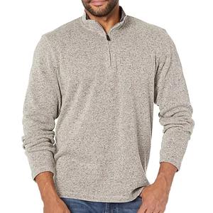 Pull en maille pour homme à manches longues avec fermeture éclair quart de tour en polaire, tricoté sur mesure, haute qualité usine - Product Image 1