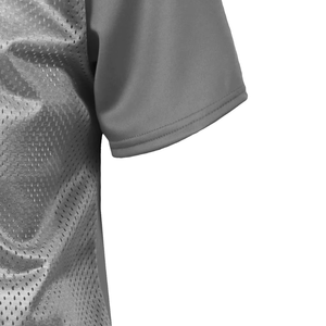 Camiseta de Béisbol Gris para Hombre, Manga Corta, Transpirable, con Cierre de Botones, Color Sólido, Corte Regular, Ropa Deportiva - Product Image 3