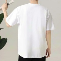 T-shirt en jersey à motif floral imprimé numérique, 100 % coton, manches courtes, col rond, coupe ample, unisexe, décontracté, 220g, collection luxe 2026