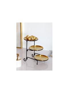 Elegante Soporte de Metal Repujado de 2 Niveles para Exhibición de Pasteles con Construcción Sólida para Eventos de Cumpleaños y Presentaciones en Restaurantes - Product Image 1