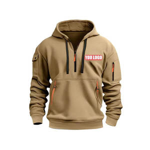 Sweat à capuche pour hommes de haute qualité hiver poids lourd sweat épais coton impression personnalisée Logo motif solide à capuche lavé respirant - Product Image 3