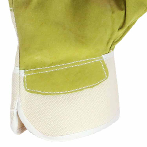 Split Leather Work <b>Gloves</b> With Reinforced Palm And Straight Cuff For Industrial And Farm Use - Product Image 5