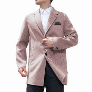 Elegant <b>Men's</b> Wool Blend Trench <b>Coat</b> Winter Jacket Warm Long Overcoat for Autumn Streetwear Casual & Formal Outerwear Wholesale - Product Image 1