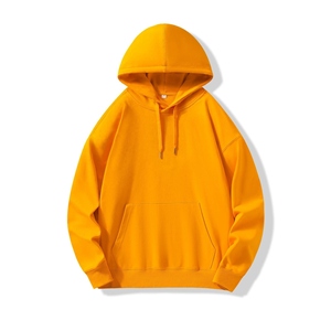 Sudadera con capucha de algodón coral para hombre, corte holgado, informal, color liso, con bolsillo frontal, forro polar, mezcla de algodón básico - Product Image 6