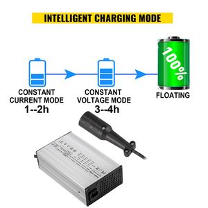 Chargeur électrique pour voiturette de golf Club Car 48V avec prise 3 broches 15A ronde/chargeur de batterie LED en aluminium par Alu - Product Image 3
