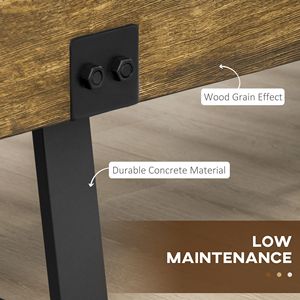 Banc de jardin minimaliste en béton effet bois rustique, noir, pour entrée, patio, parc, véranda, pelouse, avec pieds en métal - Product Image 5