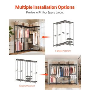 Perchero de Ropa Resistente y Ajustable para Armario, con Capacidad de Carga de 1100 Libras, 4 Barras para Colgar, Estructura de Acero, Modelo D0100X30198 - Product Image 6