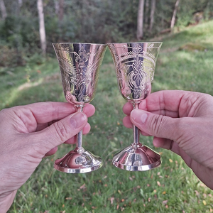 Brass Goblets <b>Retro</b> Wine Chalice Handmade Metal Drinking Cup Vintage Decorative Goblet Traditional Tableware Home Bar Wedding - Product Image 4