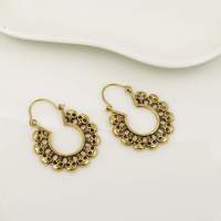 Boucles d'oreilles créoles squelette plaqué or antique, style punk, bijoux de mode unisexe en alliage