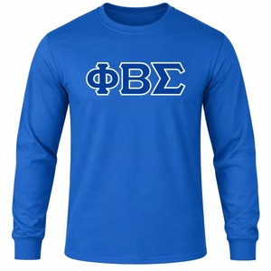 Camiseta de Manga Larga Azul Rey Phi Beta Sigma, Cuello Redondo Azul y Blanco, Puños Acanalados, para Hombre, Fraternidad, Ecológica, Transpirable, 100% Algodón - Product Image 3