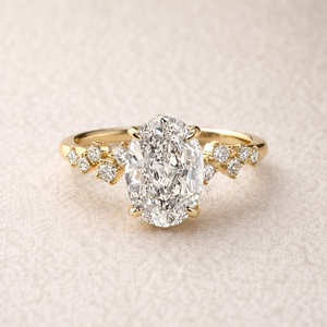 Bague de fiançailles en or massif 14K 18K certifiée IGI, diamant de laboratoire ovale et rond de 2,00 carats, bijoux de promesse de mariage pour femme - Product Image 2