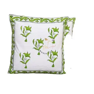 Block Printed Decorative Indian Handmade Cotton Cushion Cover 200TC 45*45cm Azo Free OEM