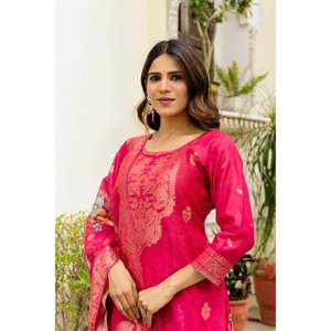 Chanderi Cotton Printed Woven Design <b>Women's</b> <b>Suit</b> Set - Product Image 3
