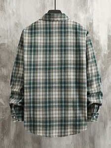 Chemise à carreaux décontractée pour homme, boutonnée, manches longues, en coton doux et respirant, confortable, mode quotidienne, vente en gros, personnalisable - Product Image 6