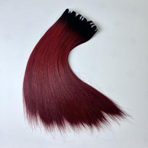 Extensions de cheveux humains droits en os Fournisseur de cheveux vietnamiens couleur rouge bourgogne paquet droit naturel - Product Image 6