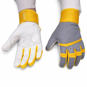 Guantes de Bateo de Béisbol de Cuero Personalizados OEM de Nayab Industries, Cierre de Velcro, Diseño Ambidiestro, Agarre Mejorado en la Palma, Forro Suave - Product Image 1