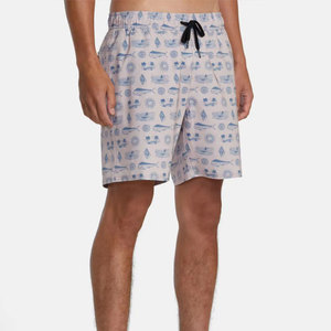 Shorts de bain imprimés pour hommes avec poches, taille élastique, séchage rapide, vêtements de plage décontractés, longueur Bermuda - Product Image 3