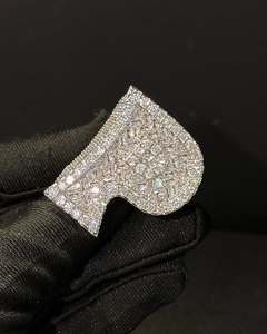 Custom Letter P 925 Sterling Silver Moissanite Hip Hop Wedding <b>Ring</b> Iced <b>Initial</b> Statement Men's Luxury Bling 14K Gold Plated - Product Image 2