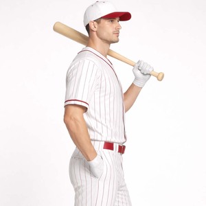 Ensemble de maillots de baseball à rayures rouges et blanches de haute qualité, à séchage rapide, à manches courtes, pour hommes et équipes de jeunes - Product Image 3