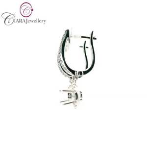 ต่างหูแบบ0.30CT ทรงหยดน้ำสีขาว/เหลืองทอง18K สีดำ AU750สำหรับเป็นของขวัญทำจากวัสดุ PT950 - Product Image 2