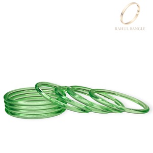 Modern Green Jelly Acrylic Kashmiri Premium Bracelet Bangles Set Trendy Jewellery <b>Wedding</b> Festive Wear Wholesale Price - Product Image 1