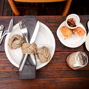 Vente chaude De Luxe À La Main Jute Serviette Anneau Nouveau Design Bois Papillon Table Décoration Papier Mariages Fêtes Usine En Gros - Product Image 3