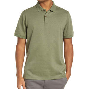 Polo de Manga Corta para Hombre, Color Verde Oliva, Algodón Piqué, Diseño Sólido, Corte Regular, Tejido de Punto, Casual y Transpirable - Product Image 5