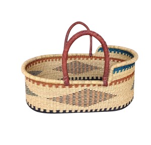 Supply modern leather strap bohemian geometric high <b>wall</b> seagrass changing <b>basket</b> with rattan changing kid <b>basket</b> features - Product Image 2