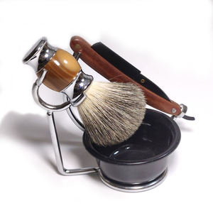 Wholesale High Quality Boar Bristle Shaving Brush Safety <b>Razor</b> and Bowl Set for <b>Mens</b> - Product Image 3
