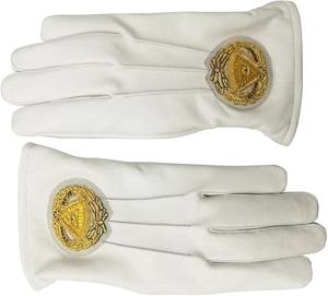 Gants maçonniques en cuir souple, broderie de maître maçon, gants maçonniques de haute qualité - Product Image 2