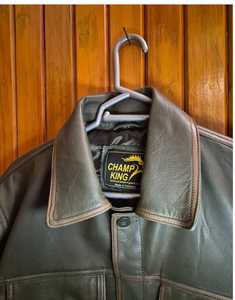 Veste en cuir véritable marron pour homme CHAMP KING avec doublure en fausse fourrure, col rabattable, fermeture éclair - Product Image 6