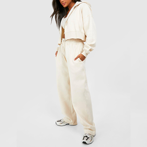 Custom Women's Winter Solid Hooded Cargo Tracksuit <b>Set</b> High Neck Crop Top and <b>Joggers</b> 2 Piece <b>Matching</b> Pockets Casual Outfit - Product Image 1