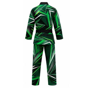 Uniforme de Taekwondo Dobok Rojo, Blanco y Azul con Cuello en V, Traje de Artes Marciales a Rayas con Cinturón, Uniforme de Taekwondo al por Mayor para Adultos de Alta Calidad - Product Image 3
